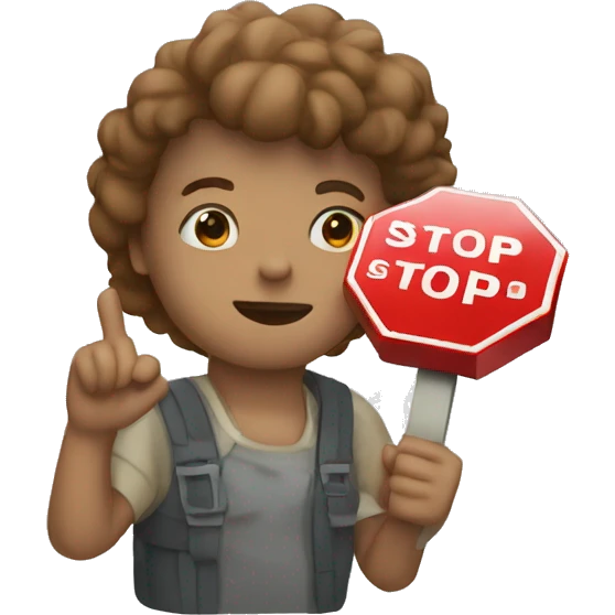holding a stop sign emoji