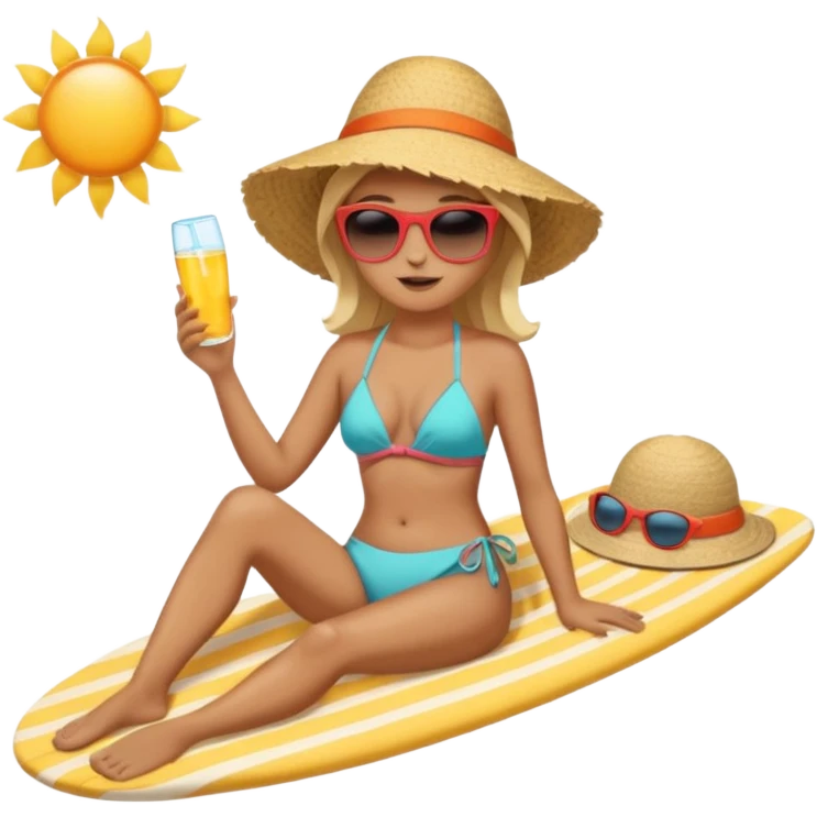 Tanning at the beach emoji