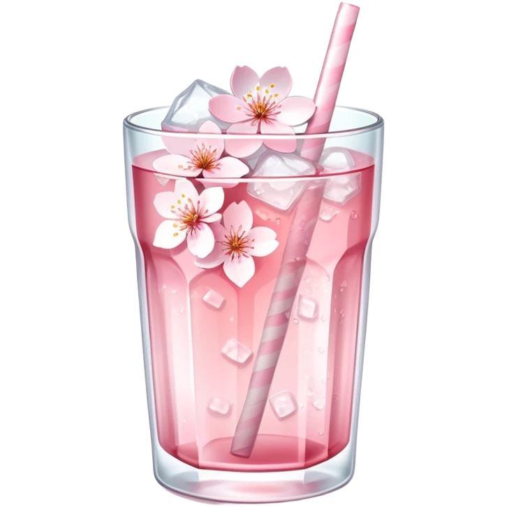 Cute Pastel pink and white Cherry Blossom Sakura Ice Tea emoji
