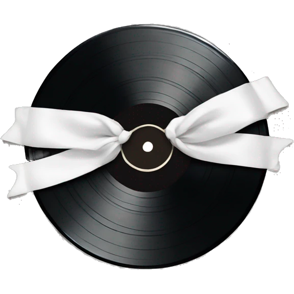  vinyl record with white bow emoji