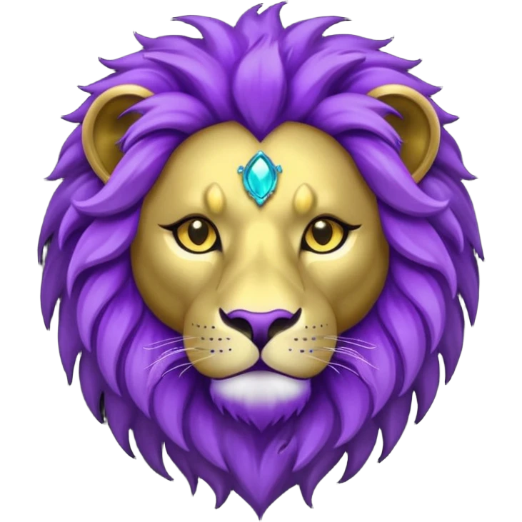 glitter purple and cian lion emoji