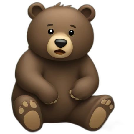 Bear pooping in the woods emoji