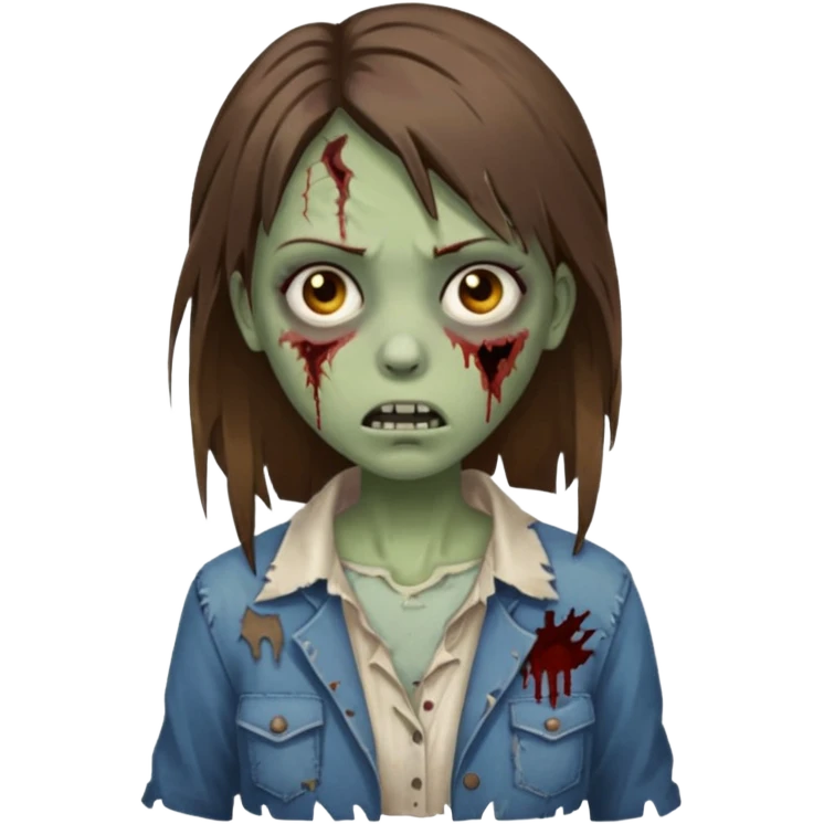 a zombie girl with straight brown hair  emoji