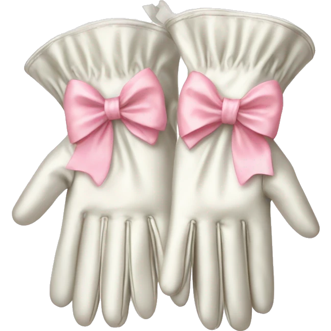 vintage rococo white gloves with light pink bows  emoji