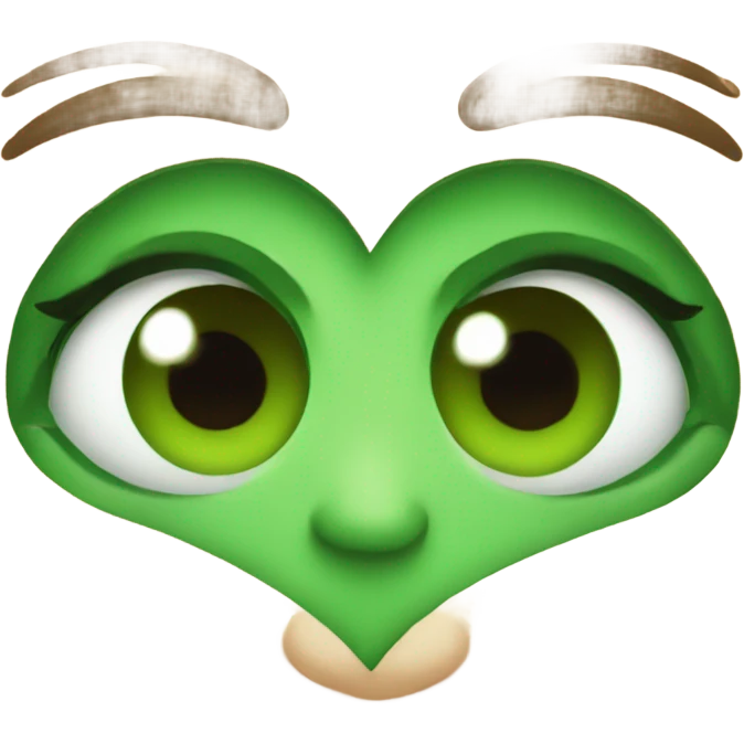 Green heart eyes emoji