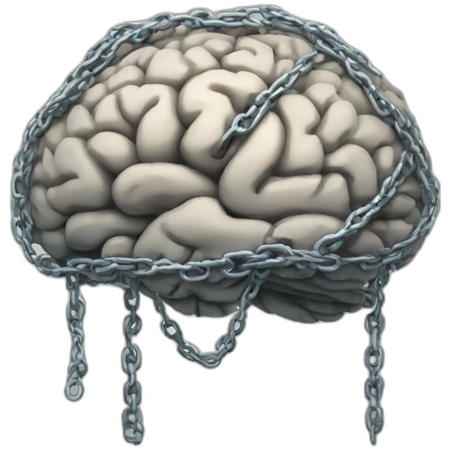 brain wrapped in thick chains emoji