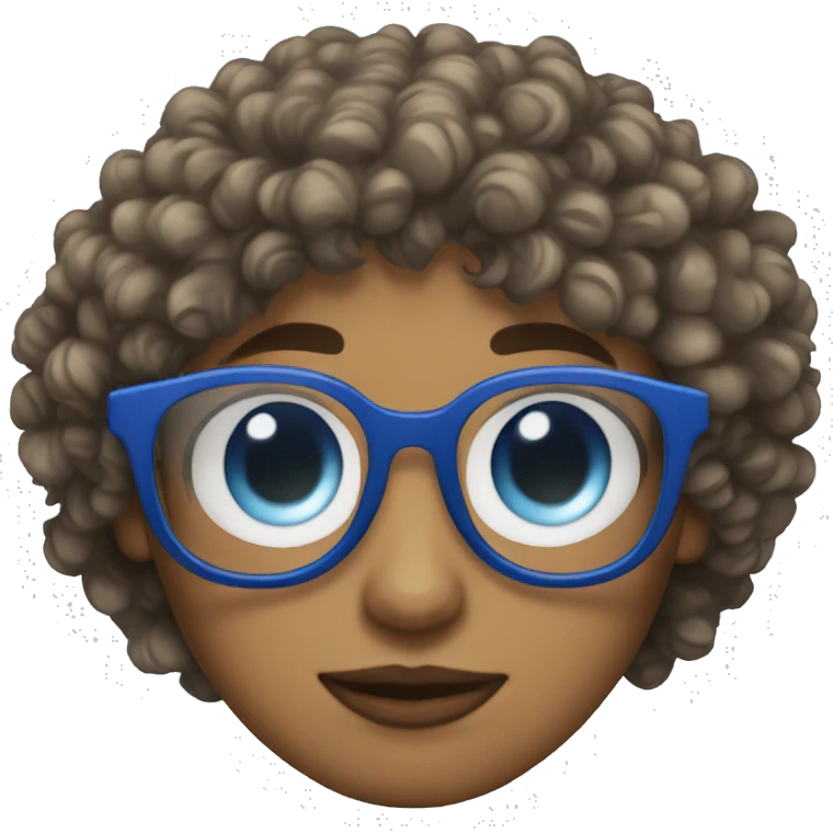 blue skin glasses androgenous curly hair emoji