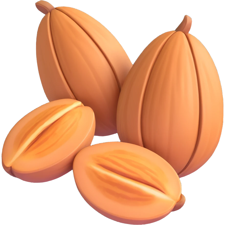 almond without shell, realistic emoji