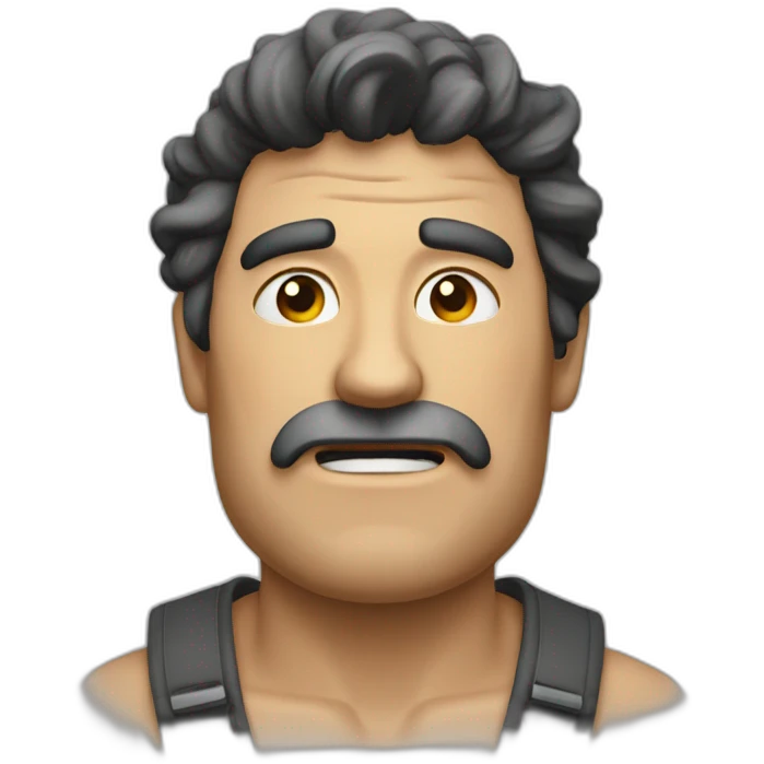 Hombre cabezón y llorando emoji