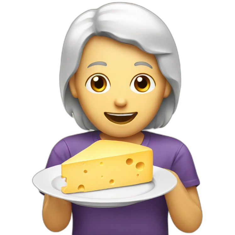 person eating cheese emoji