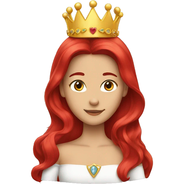 princess crown on red long hair emoji