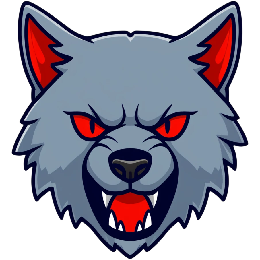 Howler wolf mask with red tear markings emoji