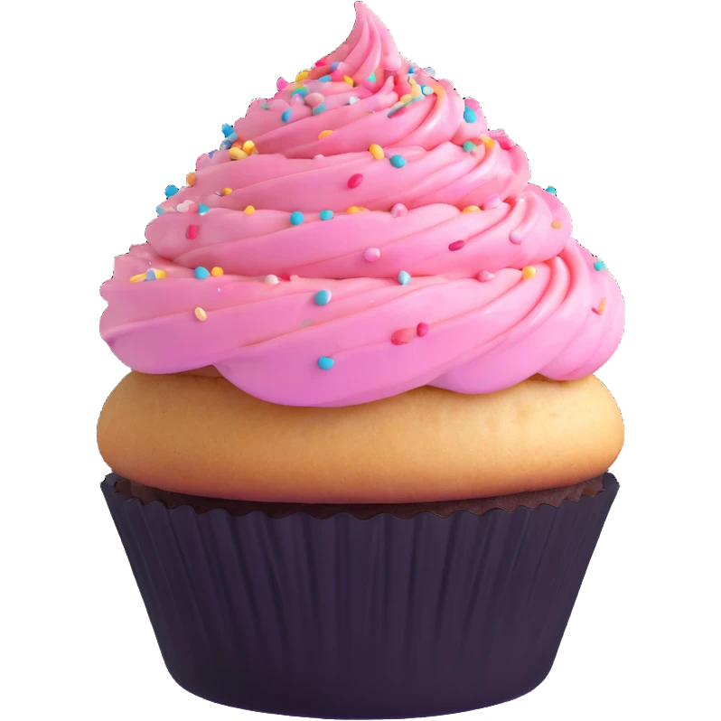 cupcake with pink icing and sprinkles emoji