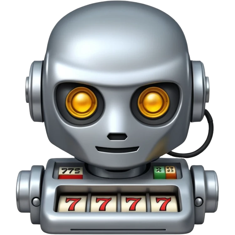 robot with slot machine face emoji