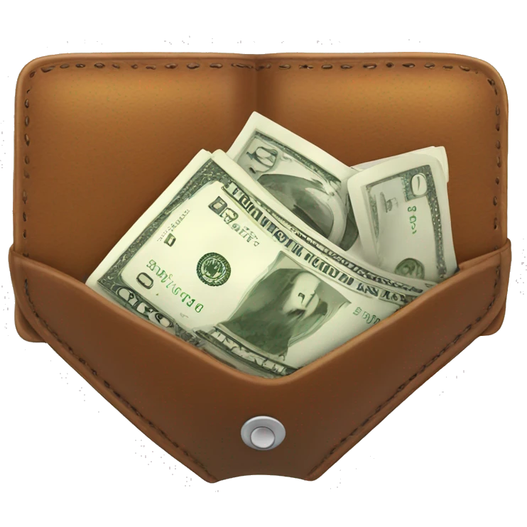 A wallet throwing up cash emoji
