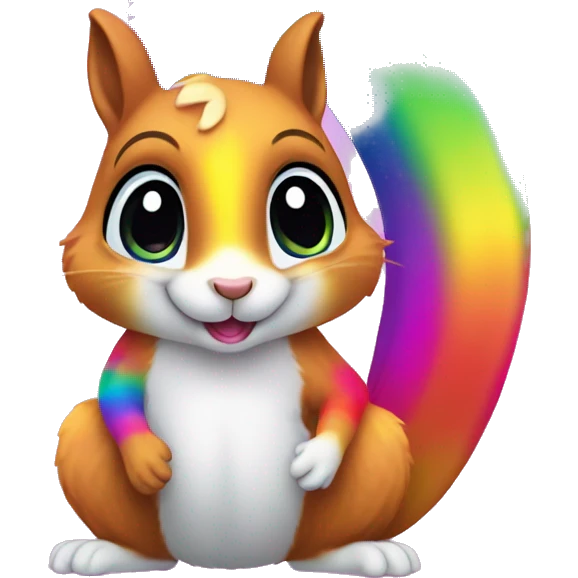 lisa frank rainbow squirrel emoji