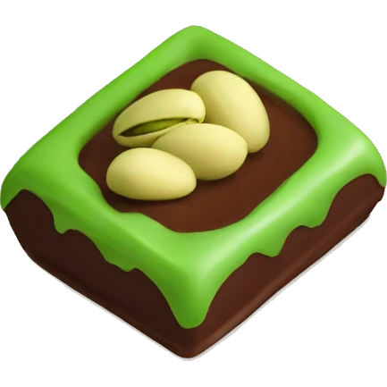 A bar of Dubai chocolate filled with Green pistachio cream emoji