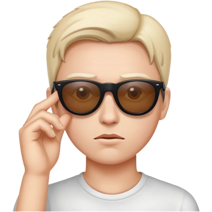 PERSONA CON CARA DE PREGUNTA Y BAJANDOSE LOS LENTES DE SOL AL MISMO TIEMPO emoji