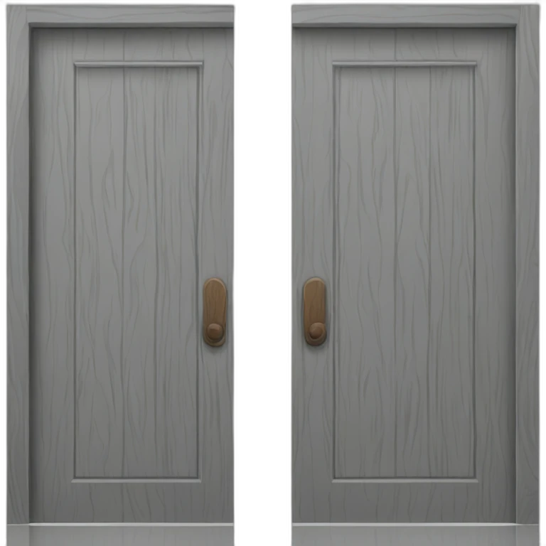 One gray wood open door perspective emoji