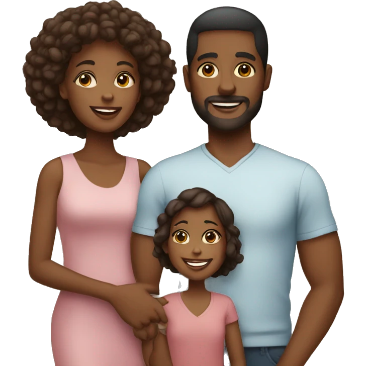 Black woman with his family  emoji
