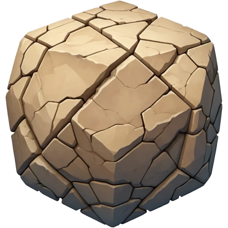 american-very-old-broken-cracked-intricate-stone-age-rocky-crusted-dodecahedron-shaped emoji