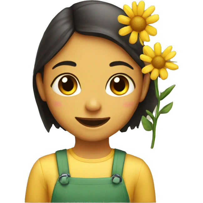 Girl hives flower  emoji