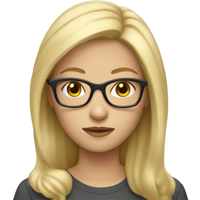 Blonde hair female with glasses emoji