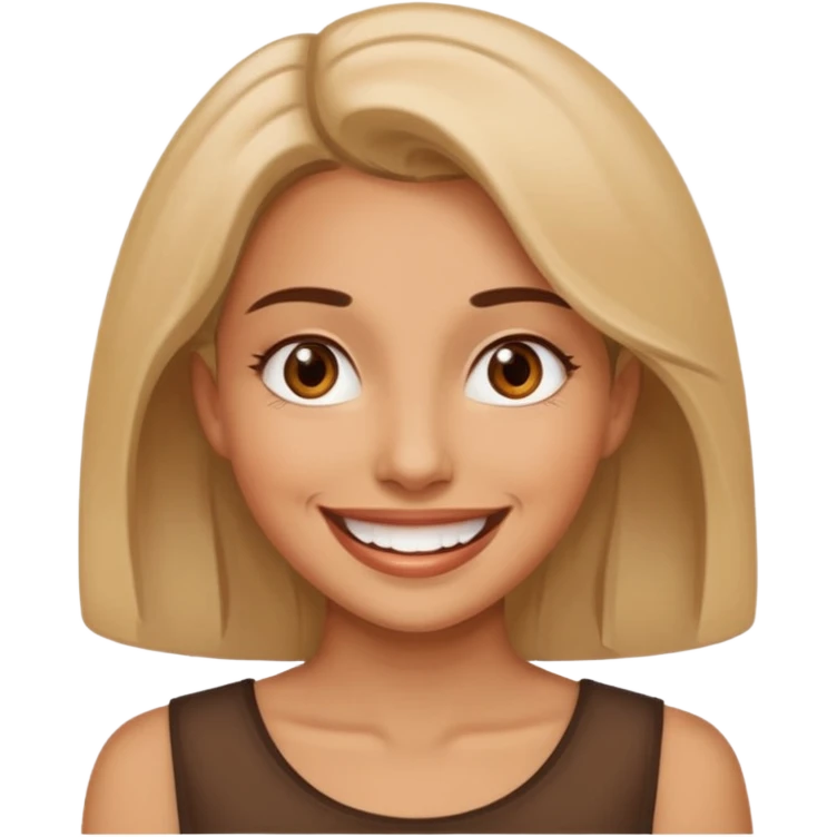  a woman totally happy with the biggest smile emoji
