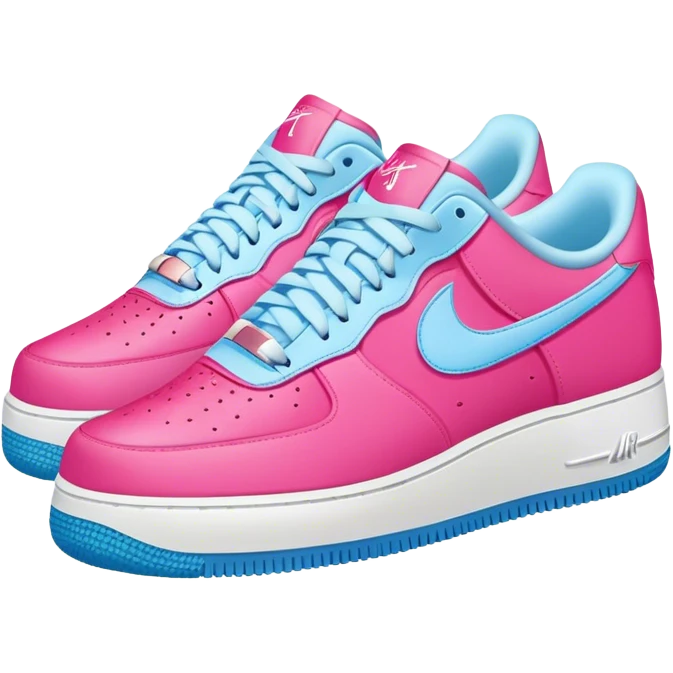 Hot pink and light blue Air force 1s emoji