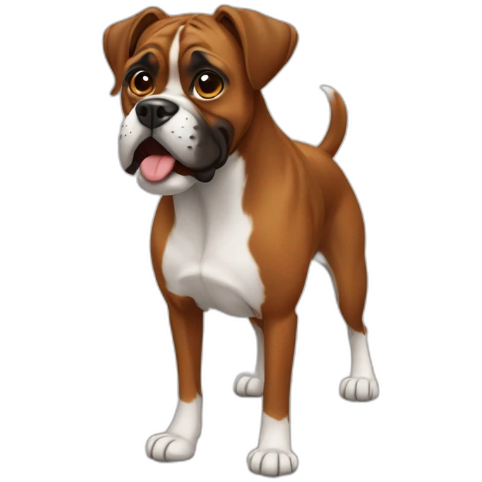 Brown Boxer dog happy face emoji