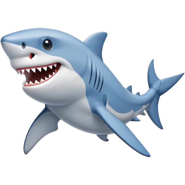 friendly shark wearing blue Nike shoes emoji