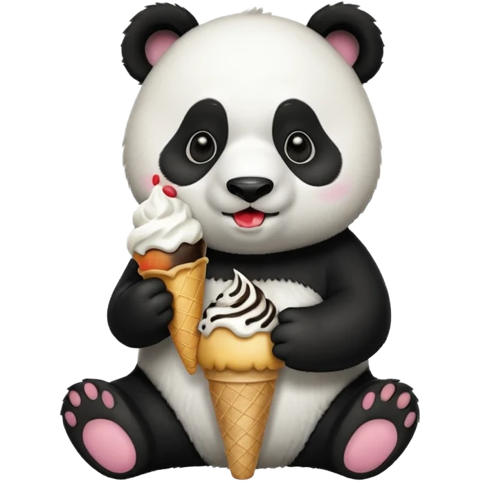 Panda eating ice cream emoji