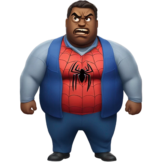 Fat spider - man angry emoji