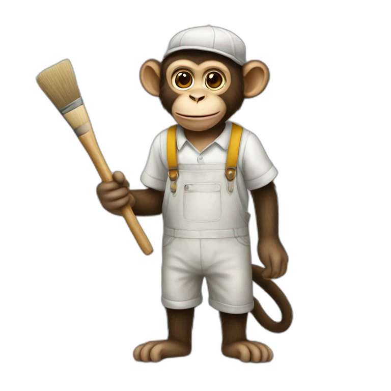 a painter monkey full body emoji