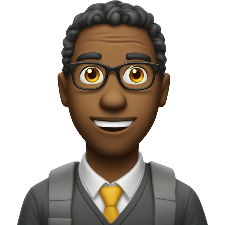 Nerd making a really goofy face emoji