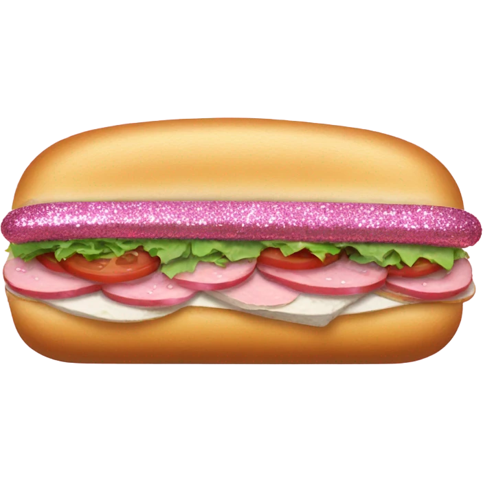 Pink subway sandwich with glitter  emoji