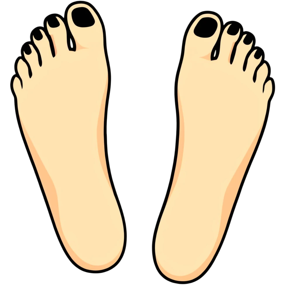 white feet soles, bottom view of feet emoji