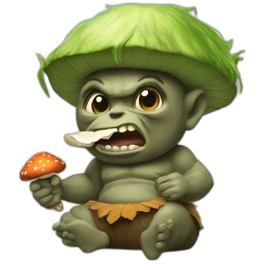 troll eating a mushroom warrior emoji