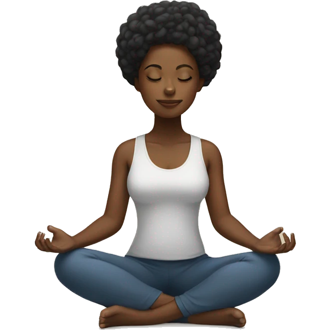 black girl meditating  emoji