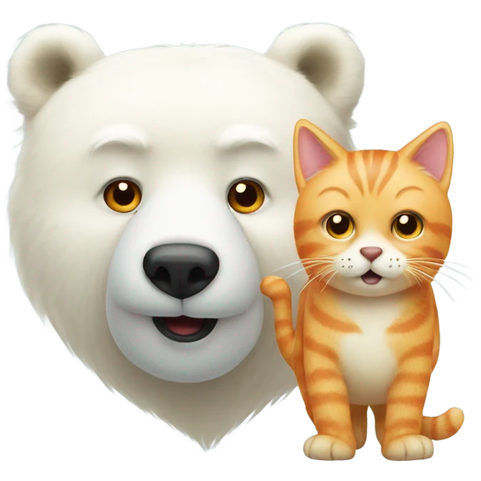 Polar bear and orange cat emoji