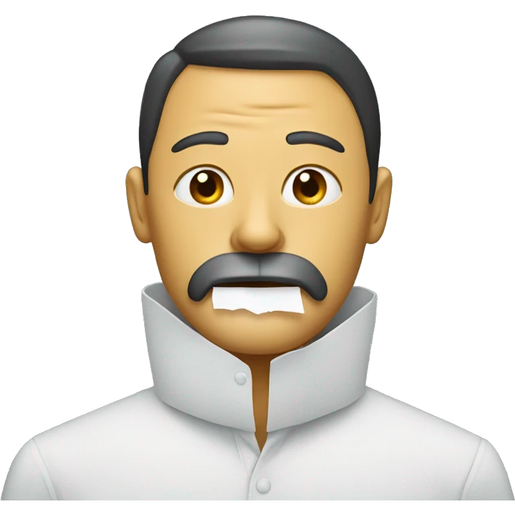 man with paper in mouth emoji