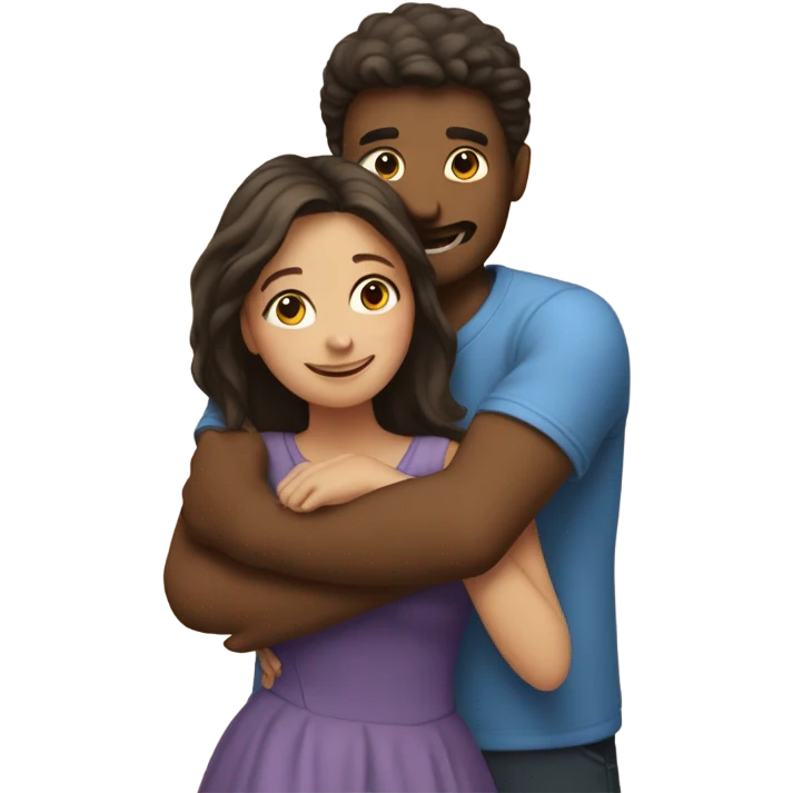 a guy hugging a girl emoji