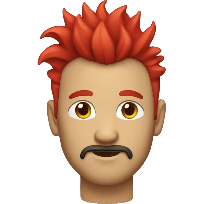 Man with red Mohawk and goatee emoji