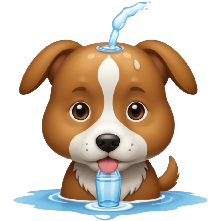 Dog drinking water emoji