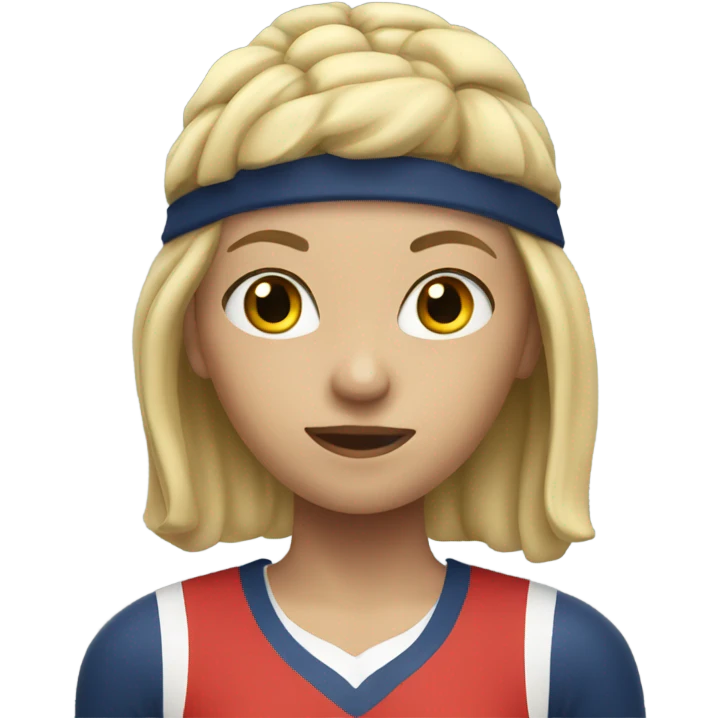 blonde girl doing sports emoji