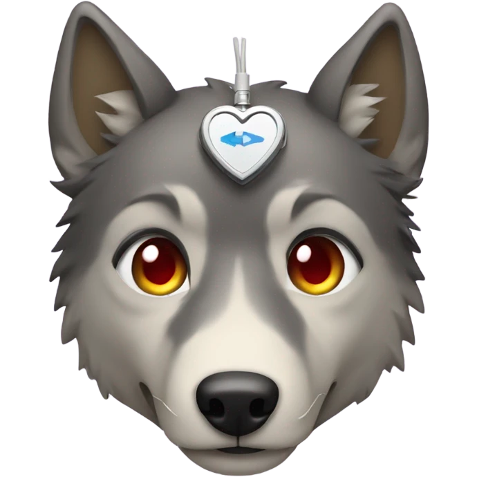 Wolf wearing a heart monitor  emoji