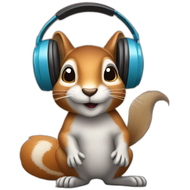 squirel listening music on headphones emoji