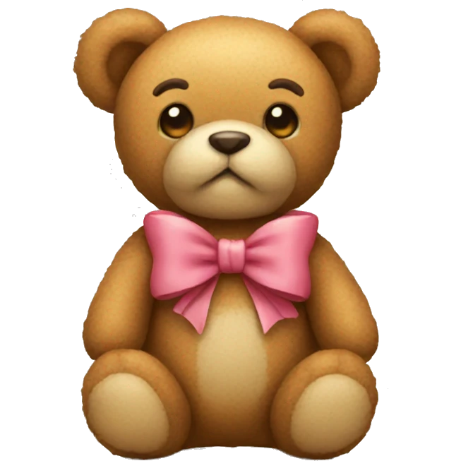 small Teddy with bow emoji