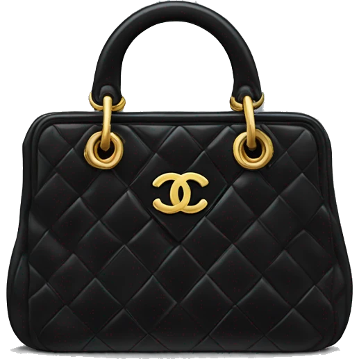 Black classic Chanel handbag  emoji