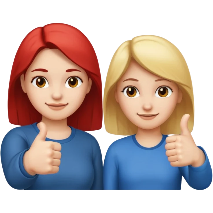 

a girl with a thumb ups and one with thumbs down 


 emoji